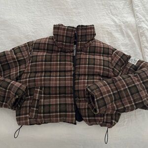 dairy boy cedar plaid puffer